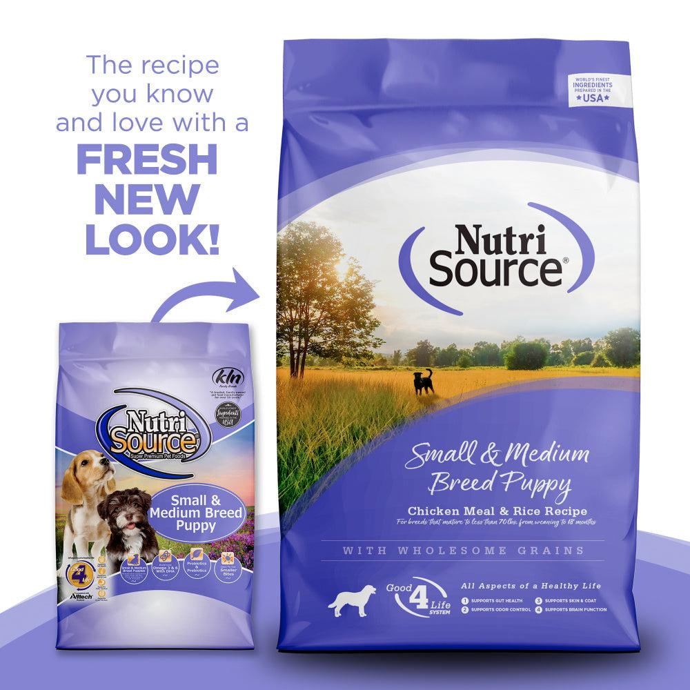 NutriSource Small and Medium Breed Puppy Chicken and Rice Dry Dog Food 26 lb