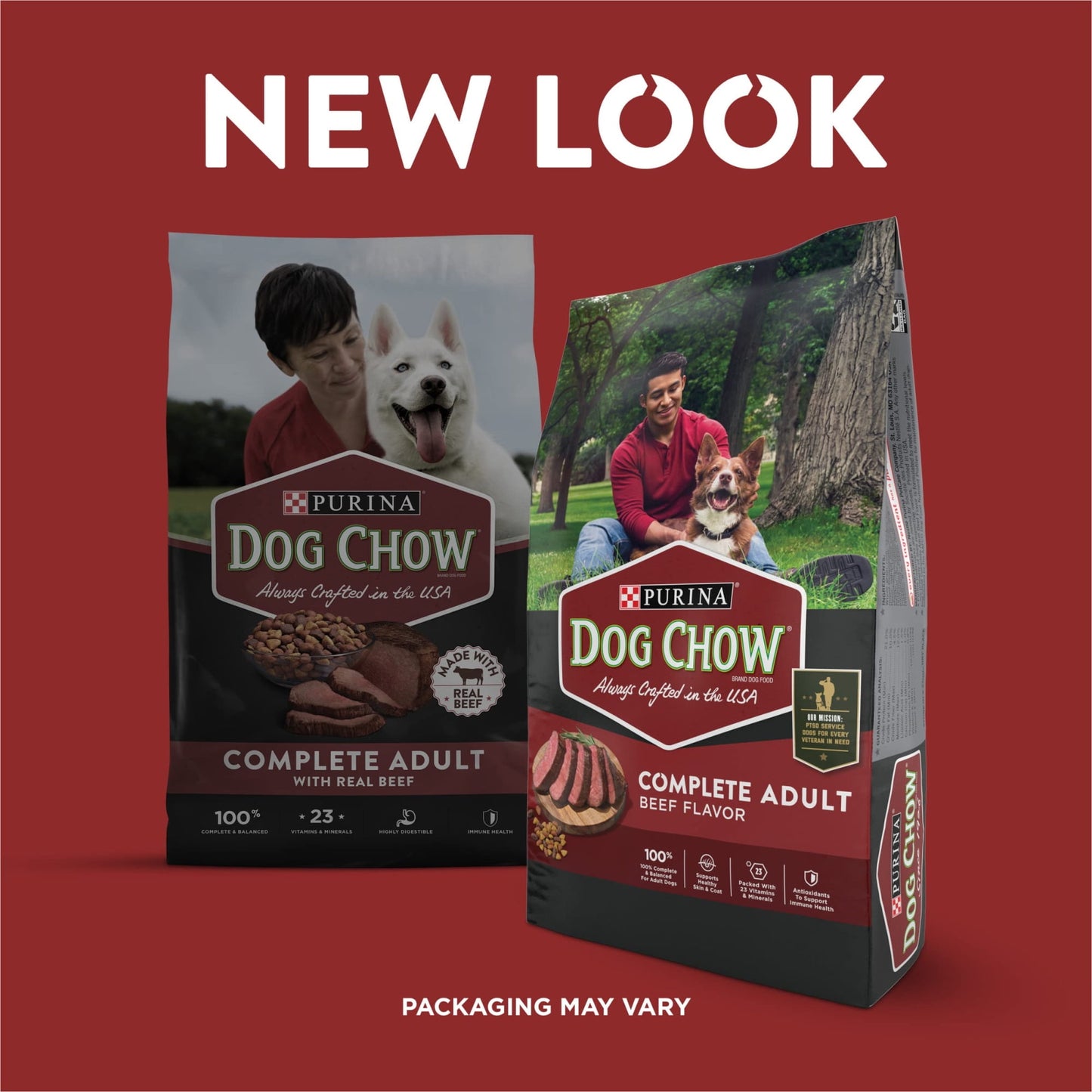 Purina Dog Chow Complete Adult Dry Dog Food Kibble Beef Flavor - 18.5 lb. Bag (Pack of 8)