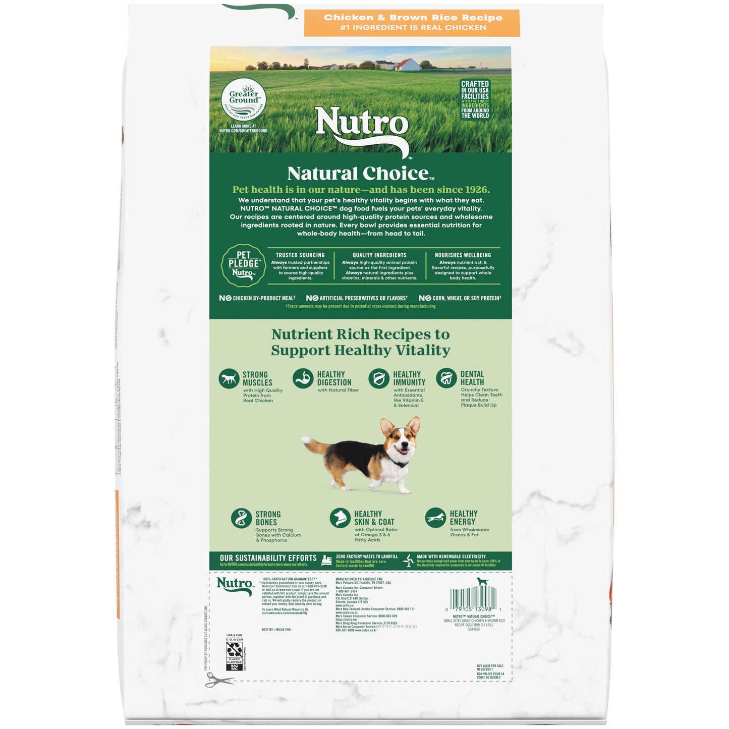 Nutro Natural Choice Small Bites Adult Dry Dog Food, Chicken And Brown Rice, 13 Lbs.