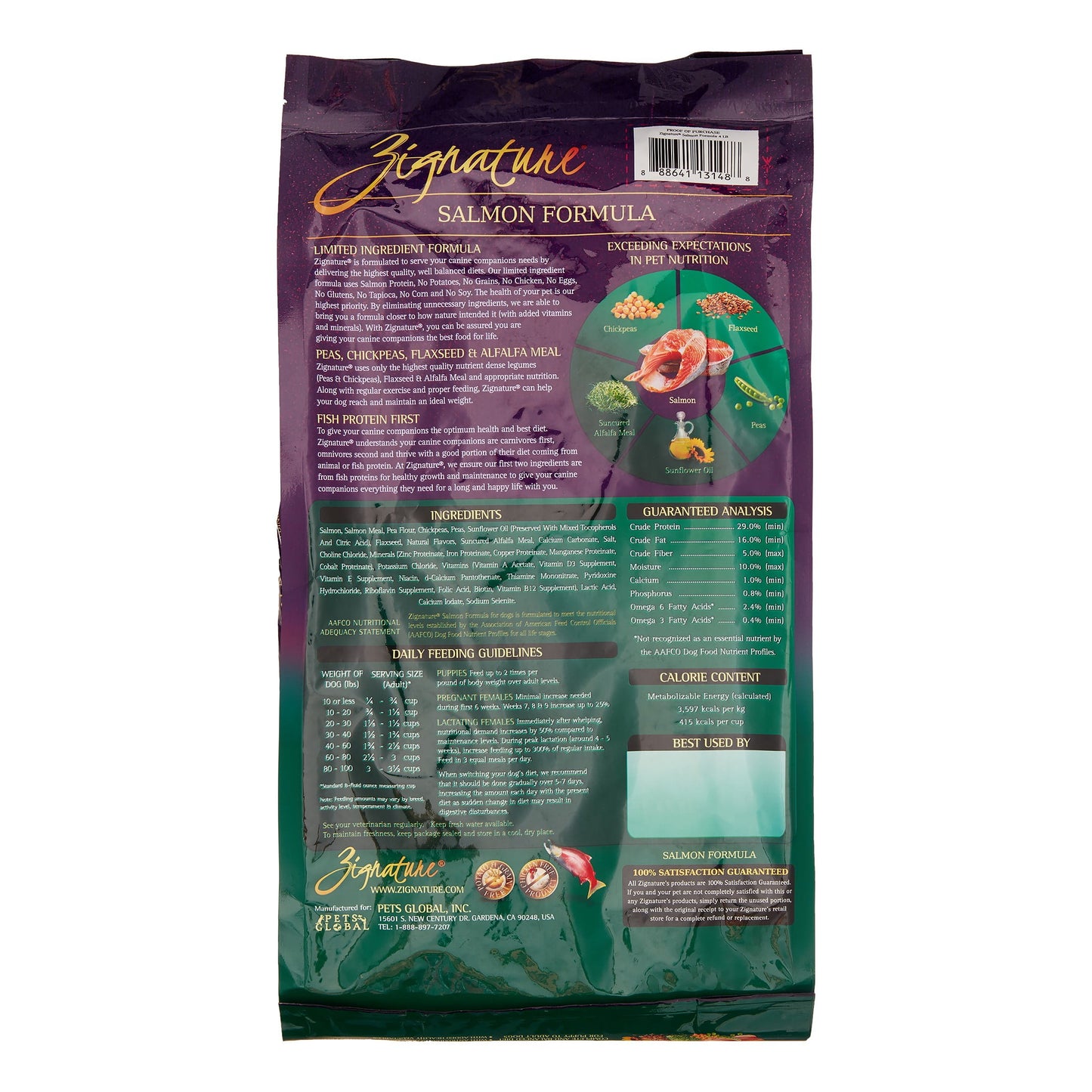 Zignature Salmon Formula Dry Dog Food, 4 Lb
