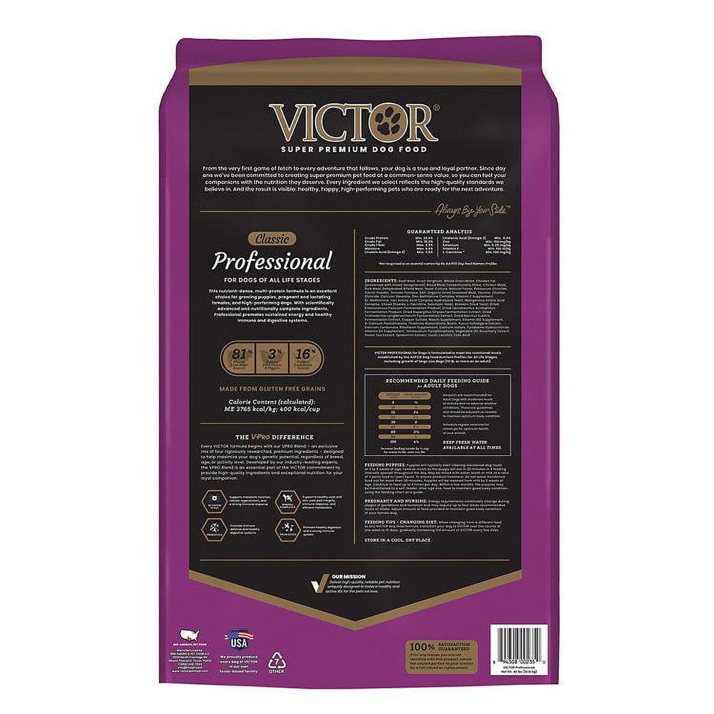 Victor Classic Professional Formula All Life Stages Dry Dog Food 40 lb
