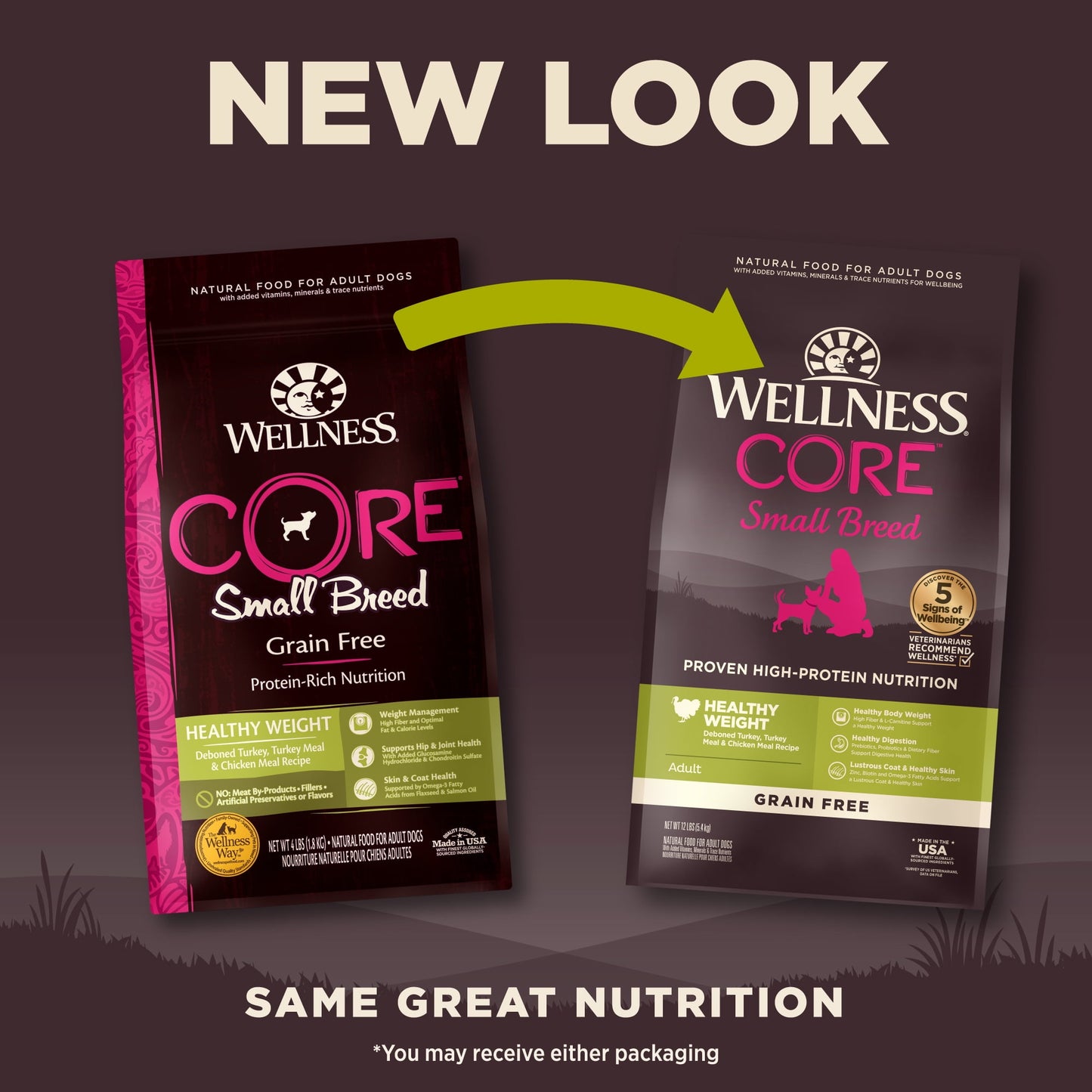 Wellness CORE Natural Grain Free Dry Dog Food, Small Breed Healthy Weight, 12-Pound Bag