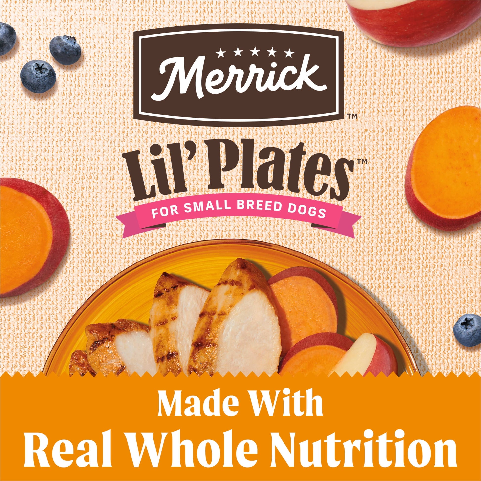 Merrick Lil’ Plates Premium Grain Free Dry Dog Food For Small Dogs, Real Chicken And Sweet Potato Kibble, 4.0 lb. Bag