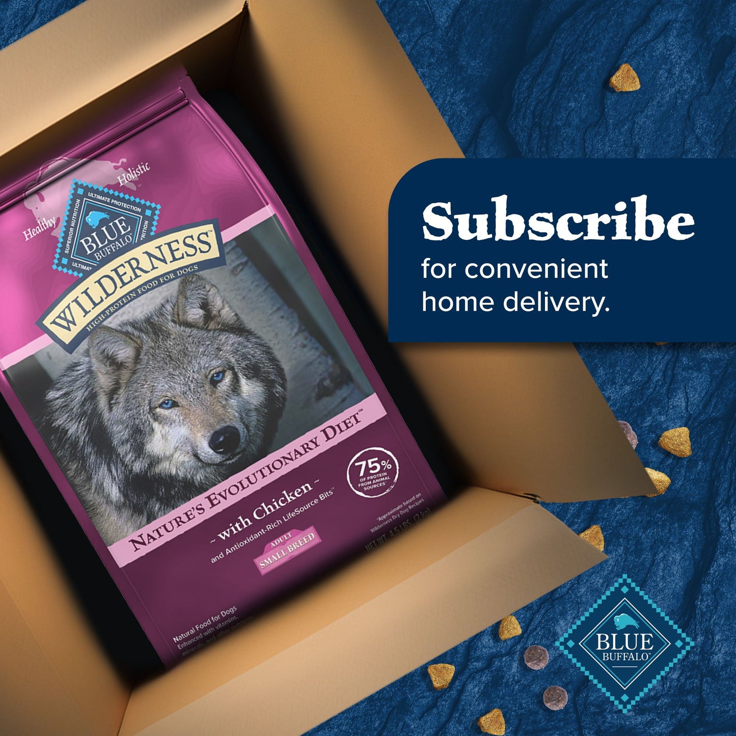 Blue Buffalo Wilderness Small Breed Dry Dog Food Plus Wholesome Grains, Chicken 4.5 lbs.
