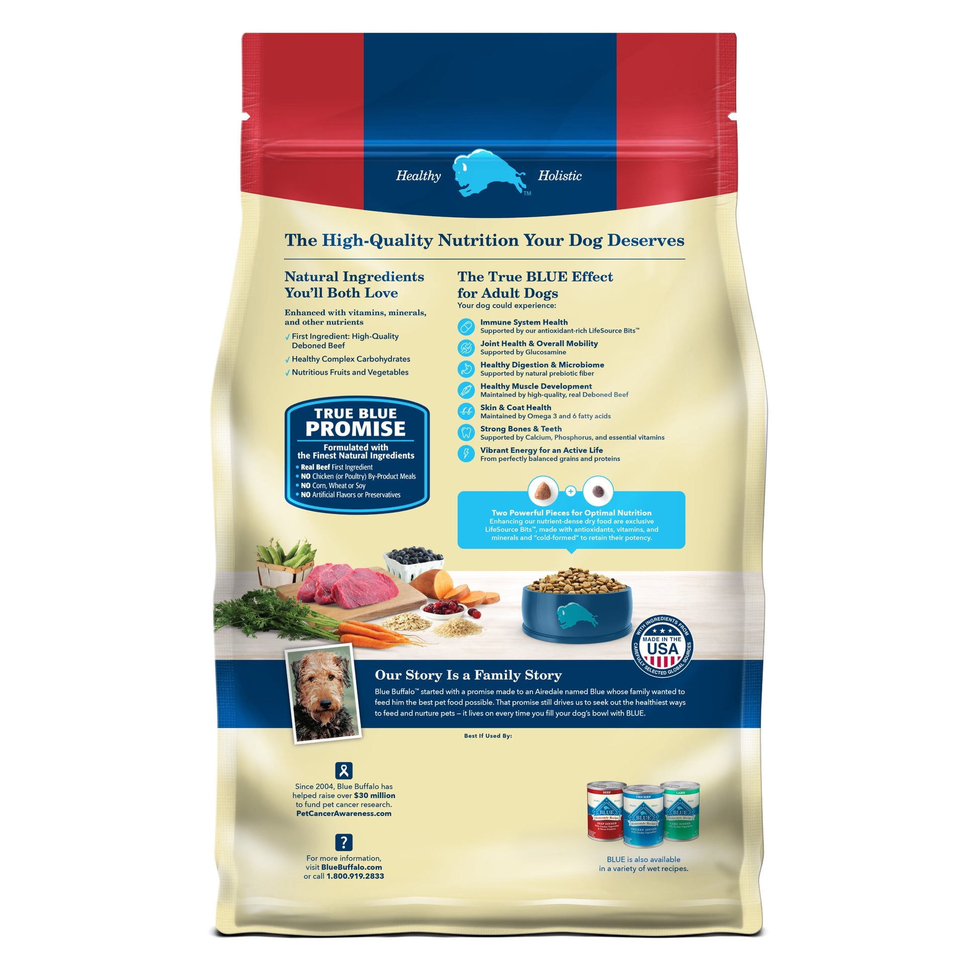 Blue Buffalo Life Protection Formula Natural Dry Dog Food, Beef & Brown Rice, 15-lb. Bag