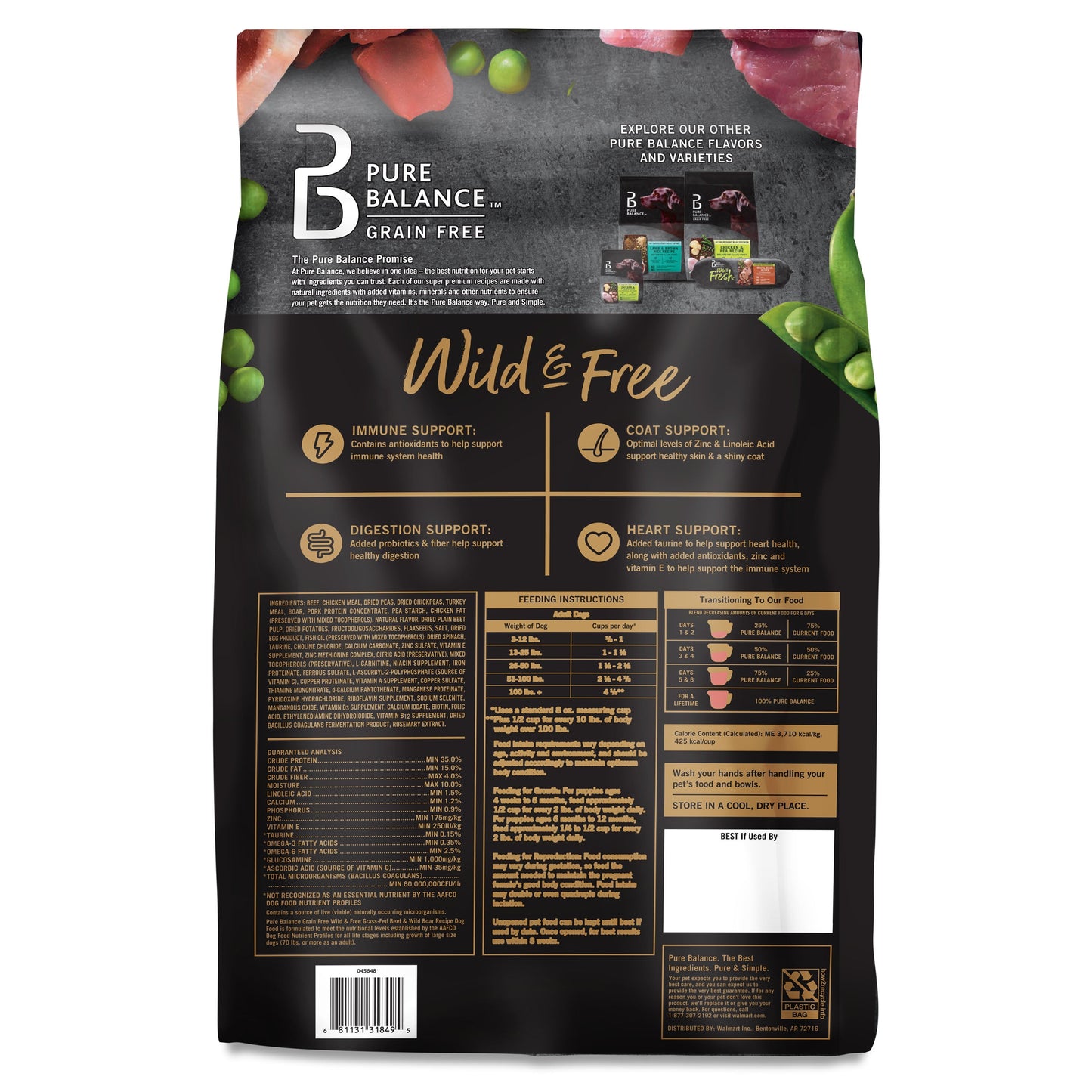 Pure Balance Wild & Free Beef & Wild Boar Recipe Dry Dog Food, Grain-Free, 24 lbs