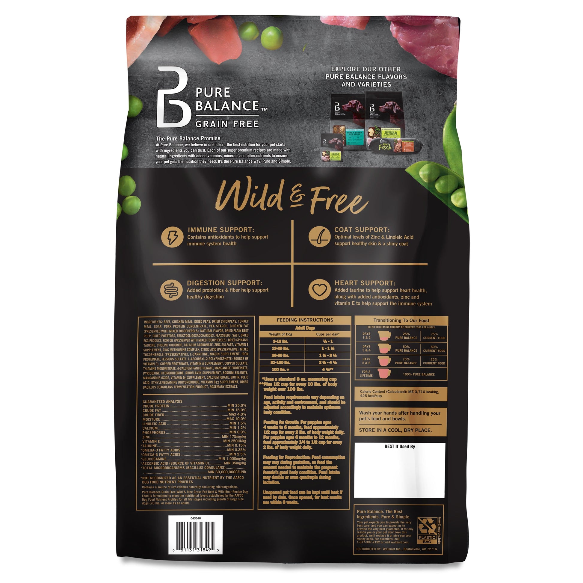 Pure Balance Wild & Free Beef & Wild Boar Recipe Dry Dog Food, Grain-Free, 24 lbs