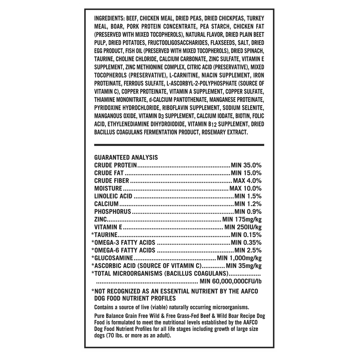 Pure Balance Wild & Free Beef & Wild Boar Recipe Dry Dog Food, Grain-Free, 24 lbs