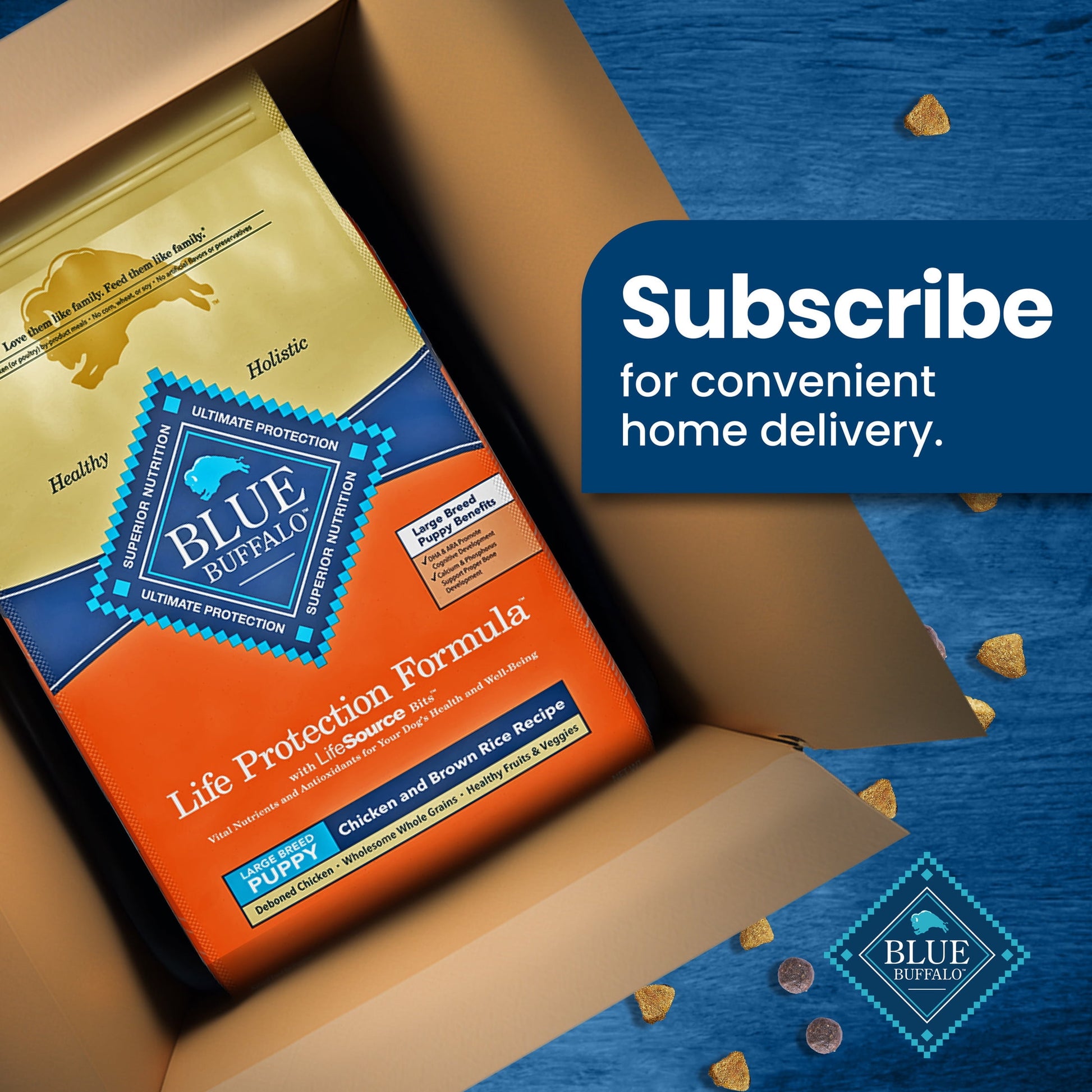 Blue Buffalo Life Protection Formula Large Breed Dry Puppy Food, Chicken & Rice, 15 lbs.
