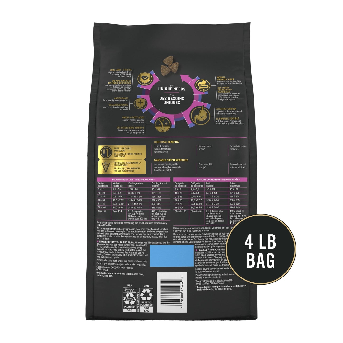 Purina Pro Plan Sensitive Skin and Sensitive Stomach Dog Food Lamb and Oat Meal Formula