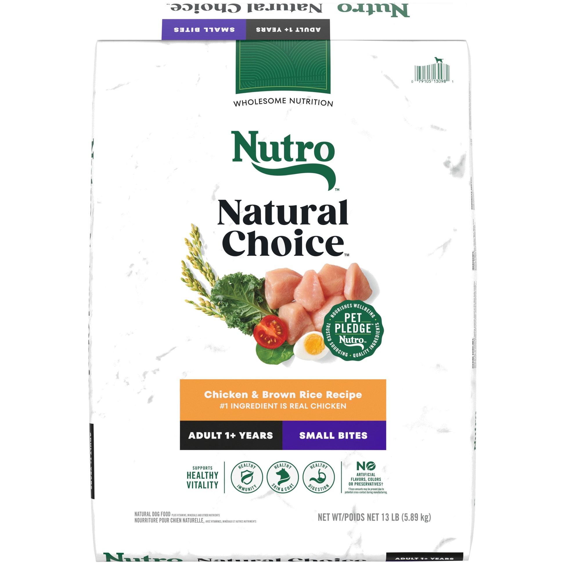 Nutro Natural Choice Small Bites Adult Dry Dog Food, Chicken And Brown Rice, 13 Lbs.