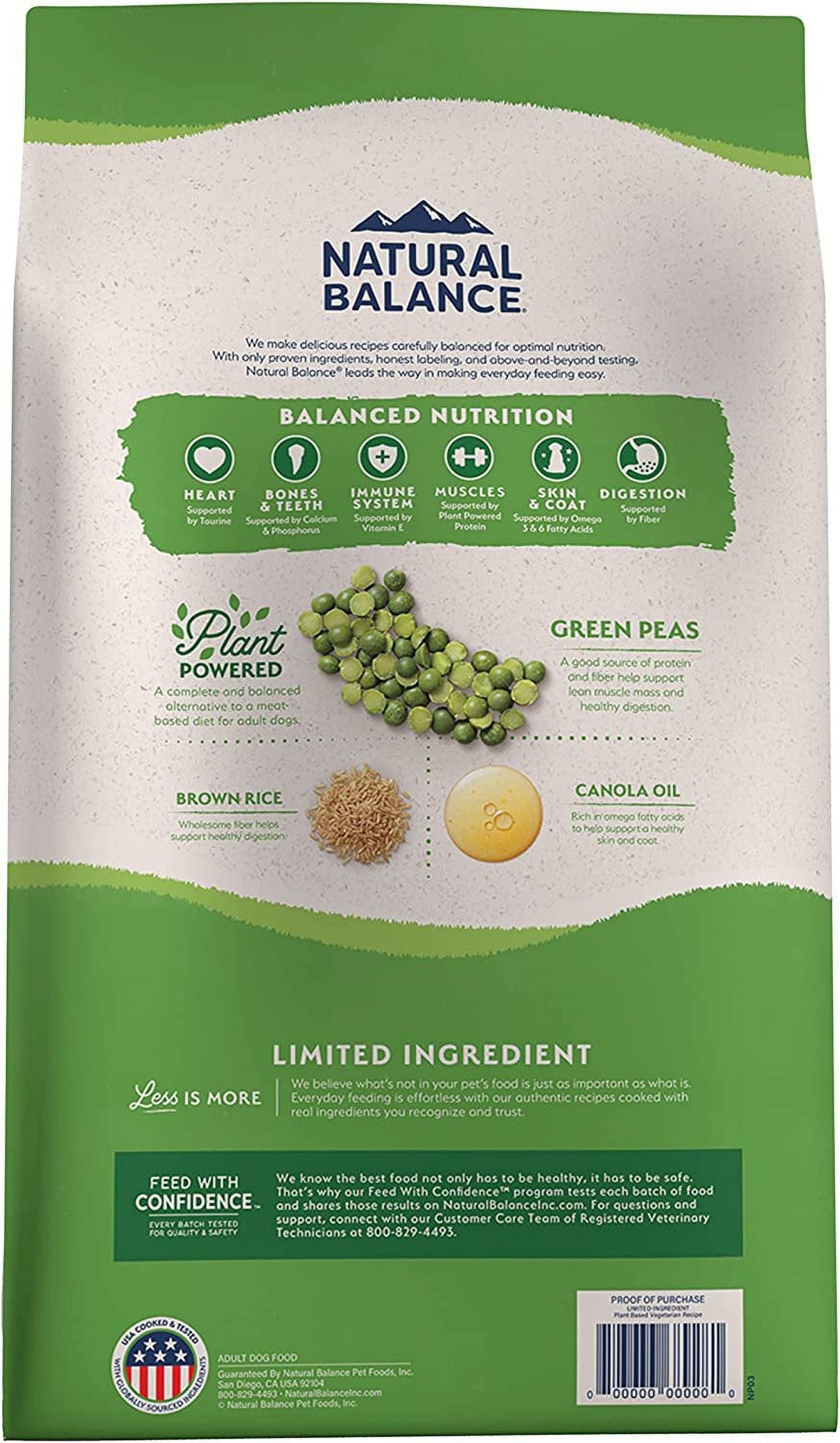 Natural Balance Pet Foods Limited Ingredient Plant Powered Vegan-Friendly Dry Dog Food, 4 lb