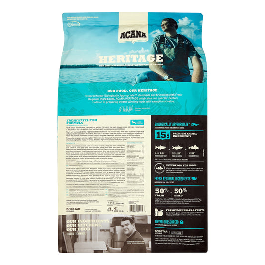 Acana Heritage Grain-Free Freshwater Fish Formula With Trout, Catfish, Perch & Greens Dry Dog Food, 25 lb