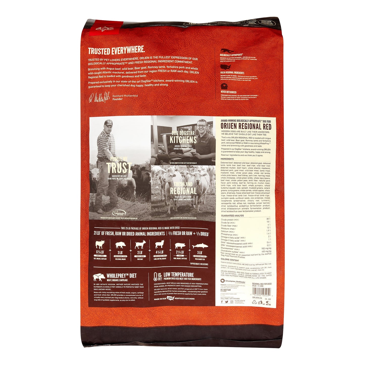 Orijen Regional Red Biologically Appropriate Red Meat & Fish Dry Dog Food, 25 lb