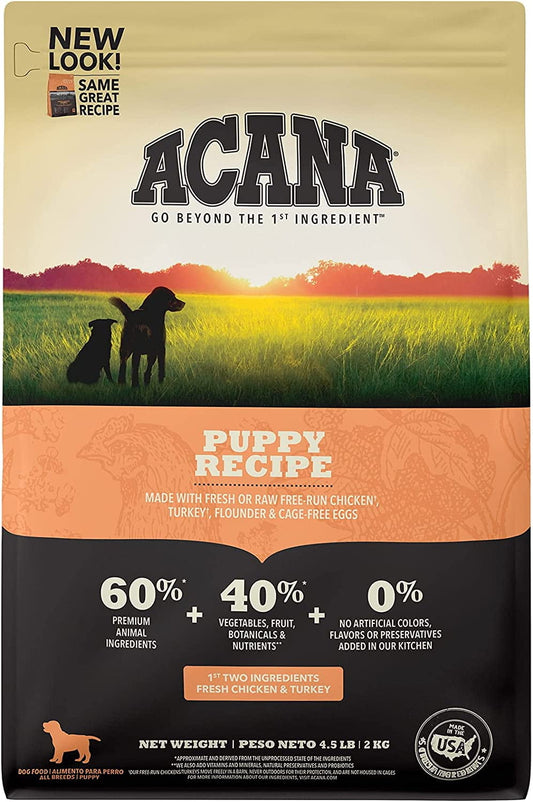 Acana Puppy Recipe Dry Dog Food, Chicken & Turkey Flavor, Grain-Free, 4.5 lbs
