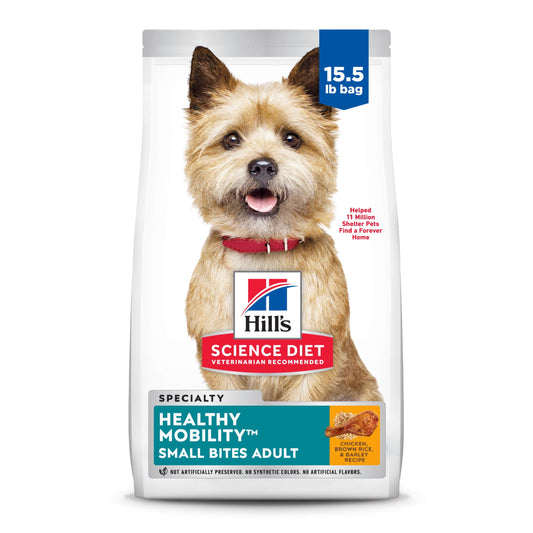Hill's Science Diet Healthy Mobility Small Bites Chicken, Rice & Barley Dry Dog Food, 15.5lb Bag