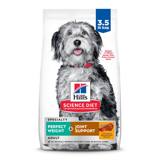Hill's Science Diet Perfect Weight + Joint Support Chicken Dry Dog Food, 3.5lb Bag