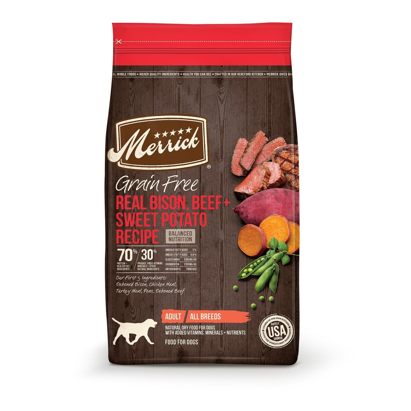 Merrick Grain-Free Bison, Beef, & Sweet Potato Adult Dry Dog Food, 10 lb