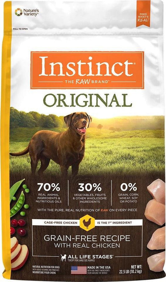 Nature's Variety Instinct Original Grain Free Recipe with Real Chicken Natural Dry Dog Food 22.5 lb