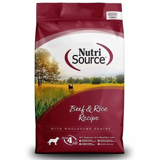 NutriSource For All Life Stages Beef & Rice Recipe Dog Food 26 lb