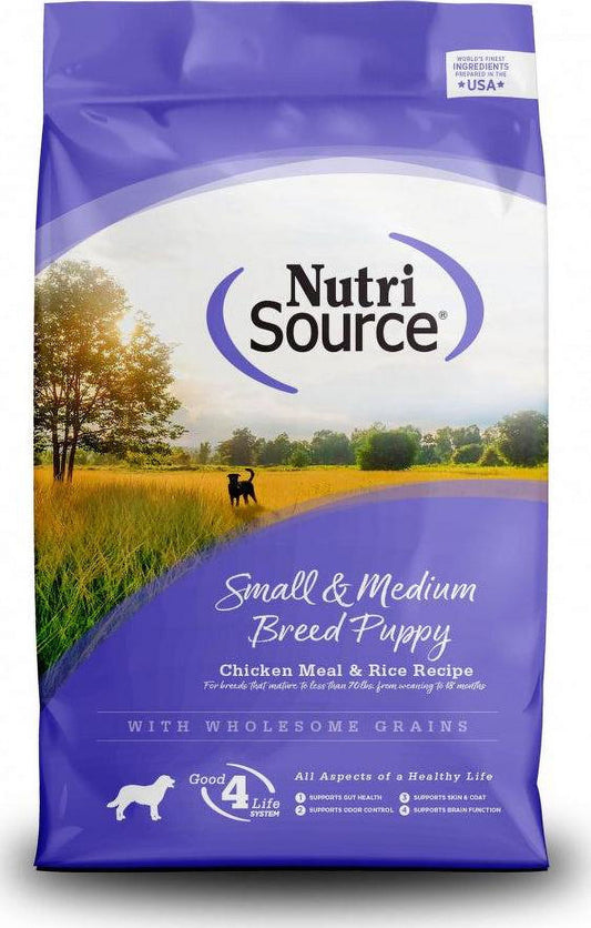 NutriSource Small and Medium Breed Puppy Chicken and Rice Dry Dog Food 26 lb