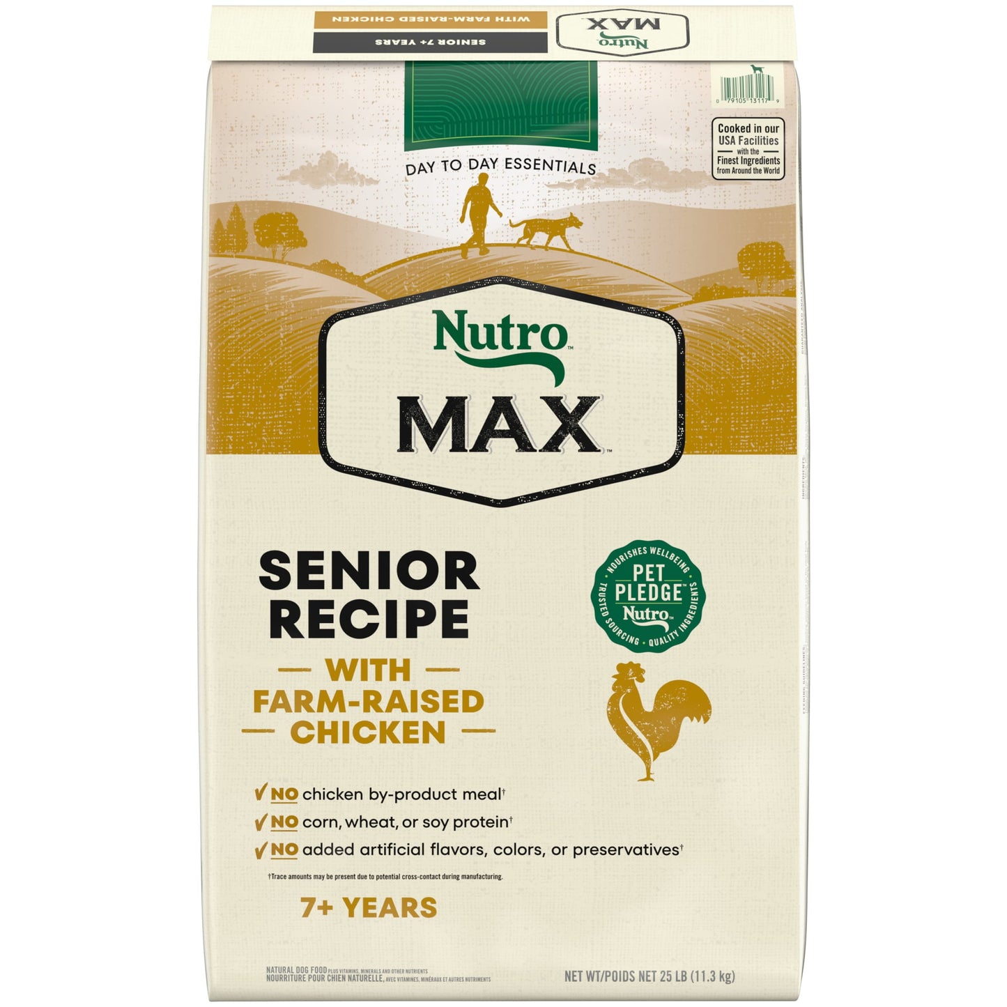Nutro Max Senior Dry Dog Food With Farm-Raised Chicken, 25 Lb. Bag