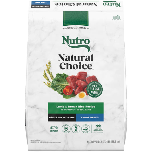 Nutro Natural Choice Adult Large Breed Dry Dog Food, Lamb And Brown Rice Recipe, 36 Lbs.