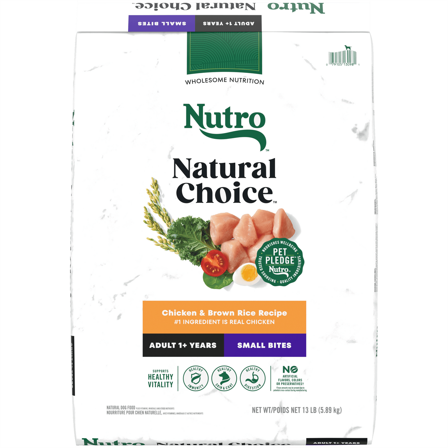 Nutro Natural Choice Small Bites Adult Dry Dog Food, Chicken And Brown Rice, 13 Lbs.