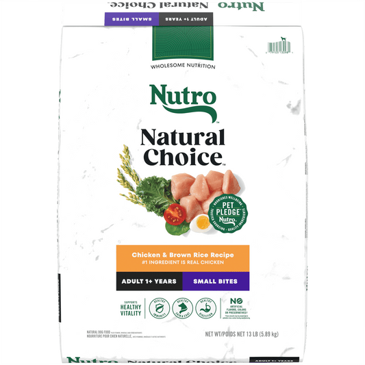 Nutro Natural Choice Small Bites Adult Dry Dog Food, Chicken And Brown Rice, 13 Lbs.
