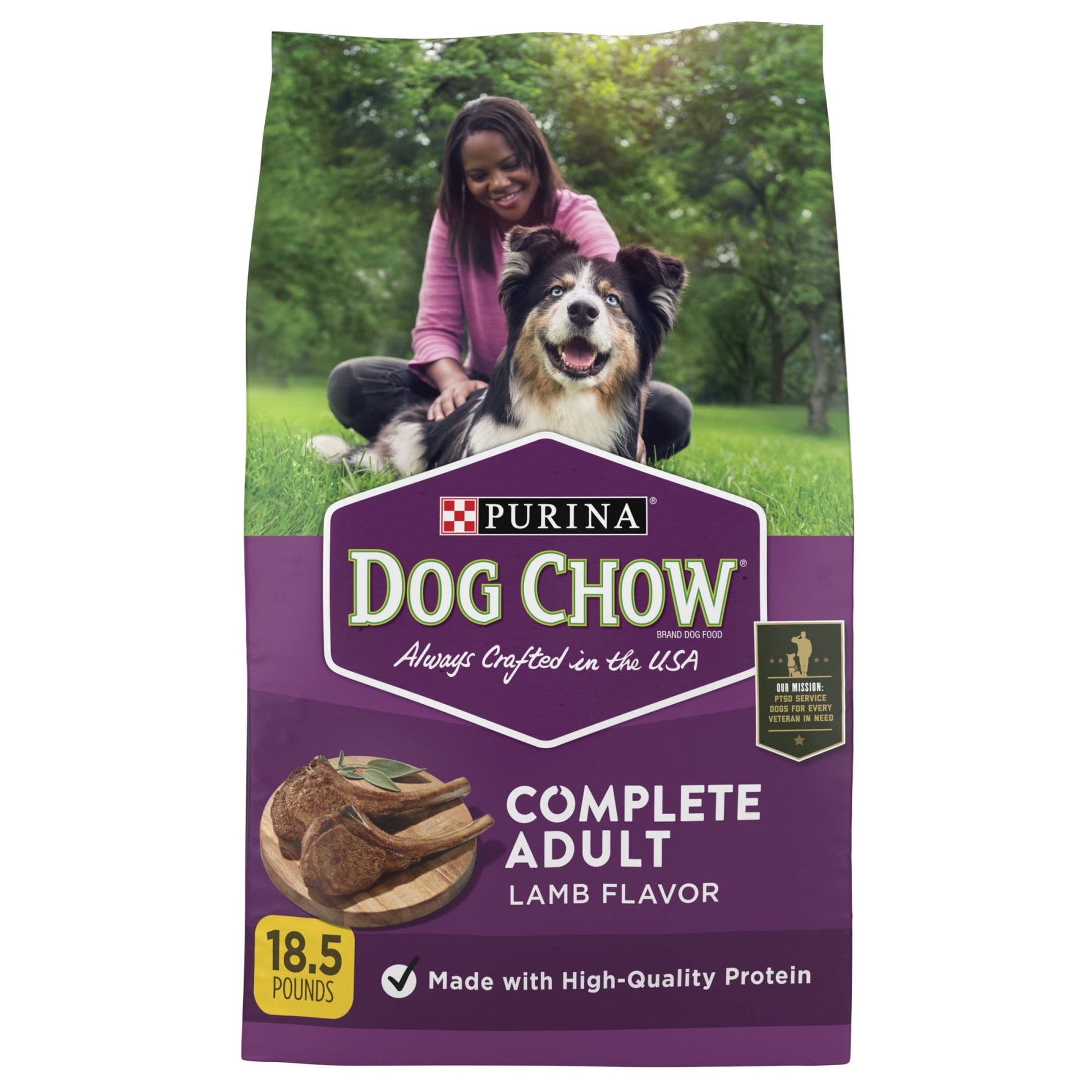 Purina Dog Chow Complete Adult Dry Dog Food Kibble with Lamb Flavor (Pack of 24)