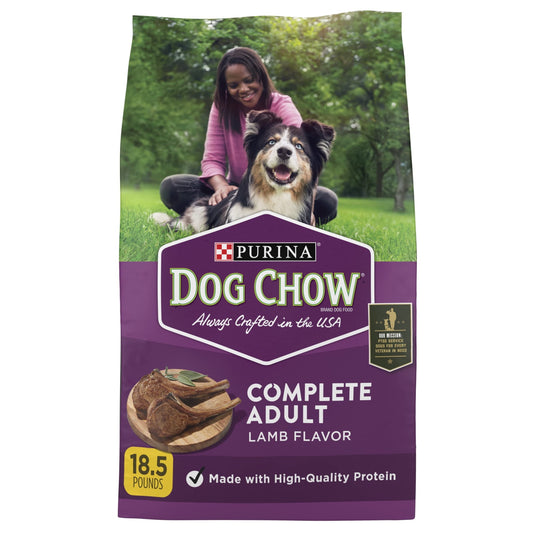 Purina Dog Chow Complete Adult Dry Dog Food Kibble with Lamb Flavor (Pack of 3)