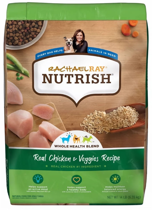Rachael Ray Nutrish Real Chicken & Veggies Recipe Dog Food 14 lb Bag (Pack of 20)