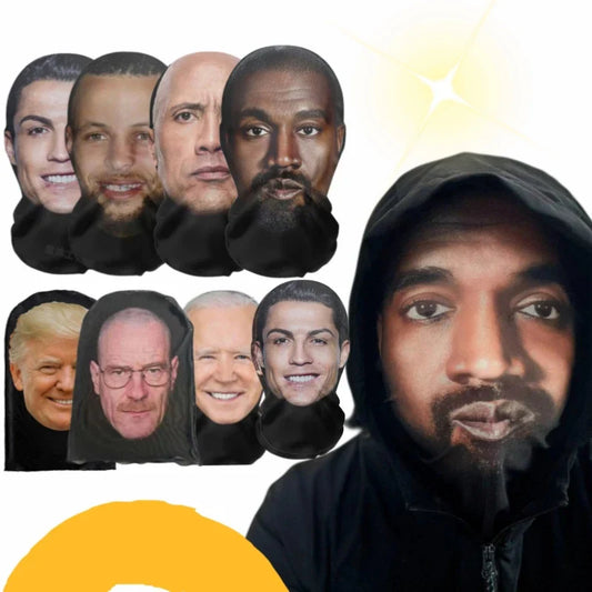 New 3D Printed Kanye Mask Elastic Mesh Full Face Mask for Men Women