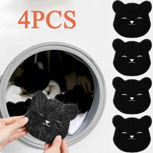 4/8PCS Pet Hair Remover Bear Shape Laundry Ball Washing Machine Lint