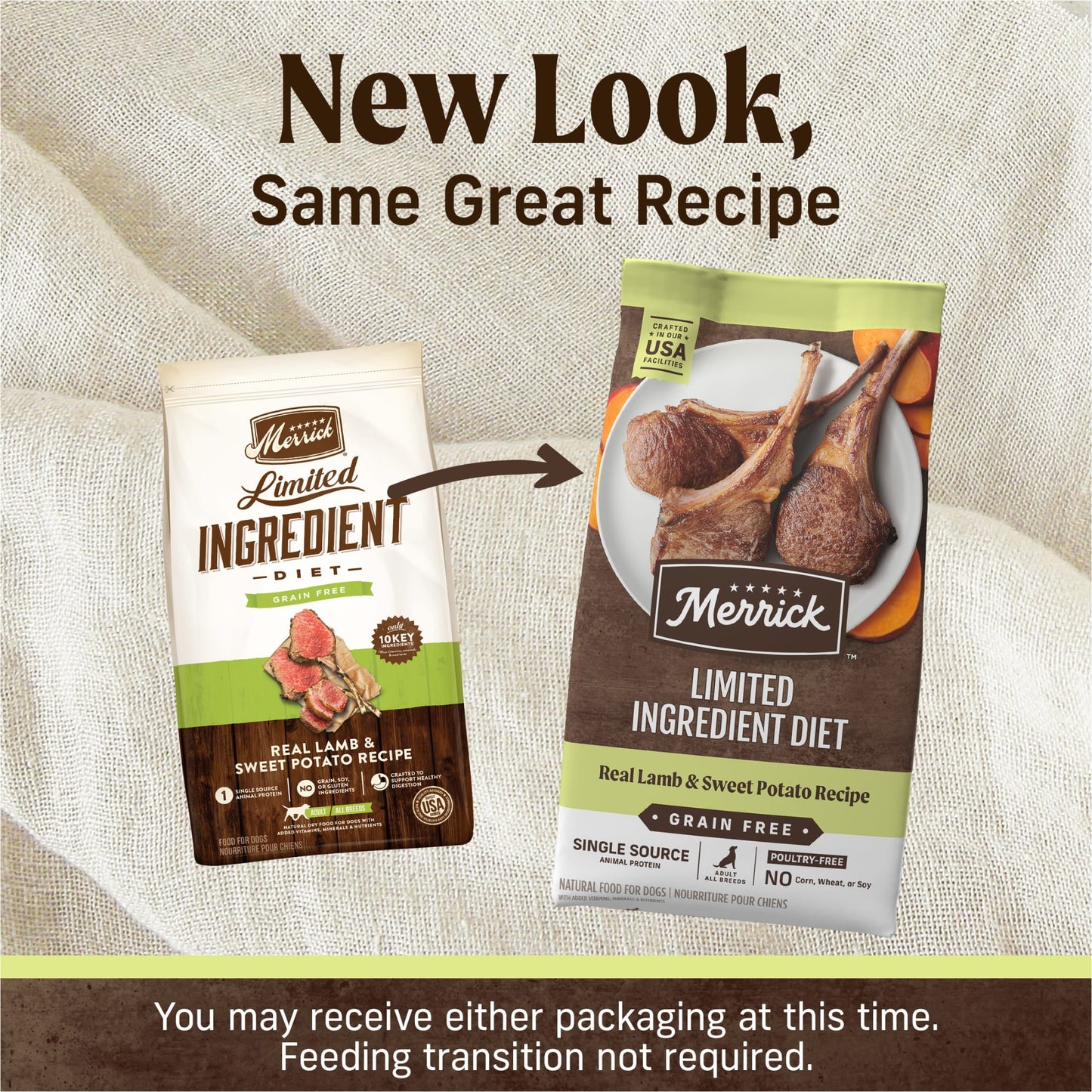 Merrick Limited Ingredient Real Lamb & Sweet Potato Dry Dog Food, Grain Free, 22 lb Bag