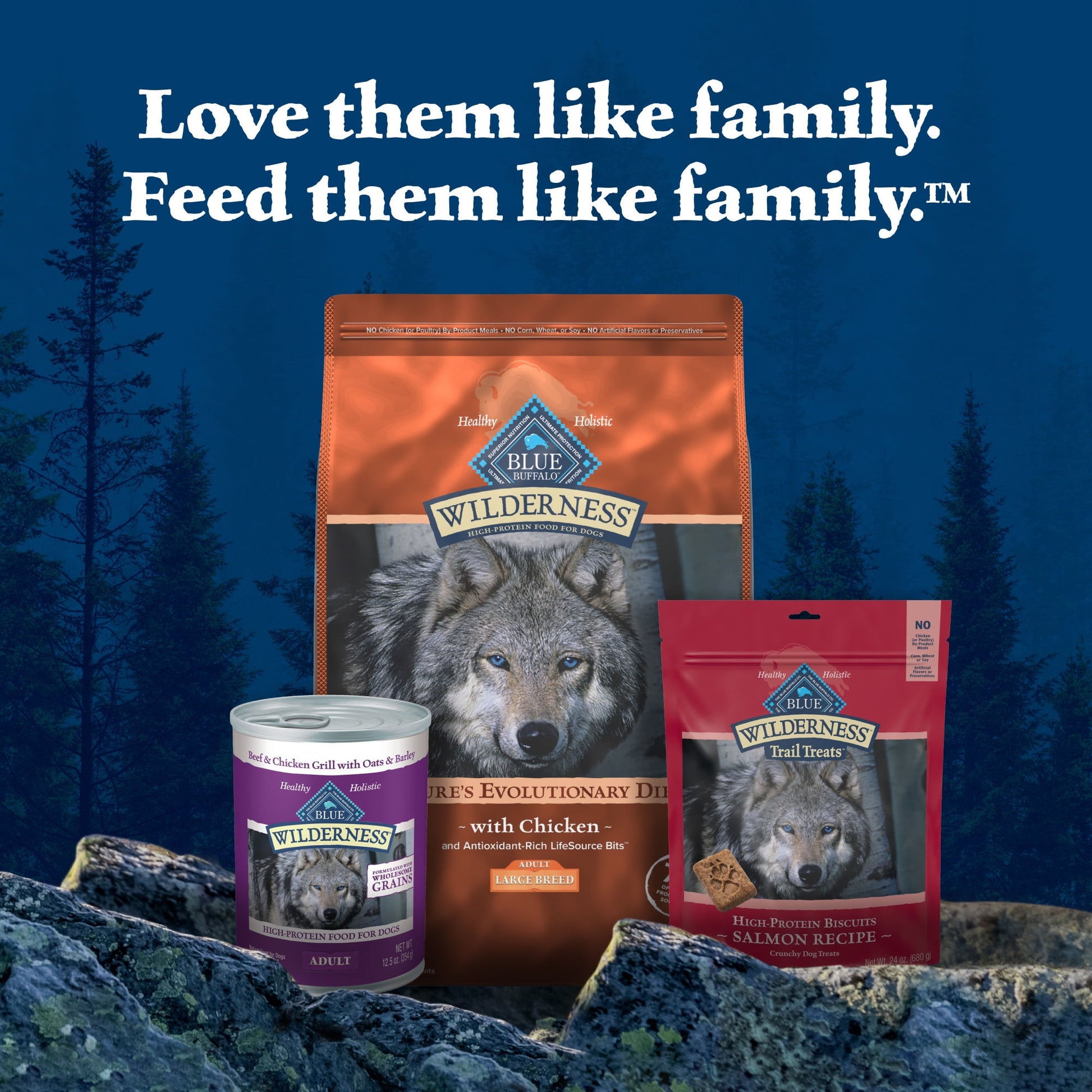 Blue Buffalo Wilderness Large Breed Dry Dog Food Plus Wholesome Grains, Chicken, 24 lbs.