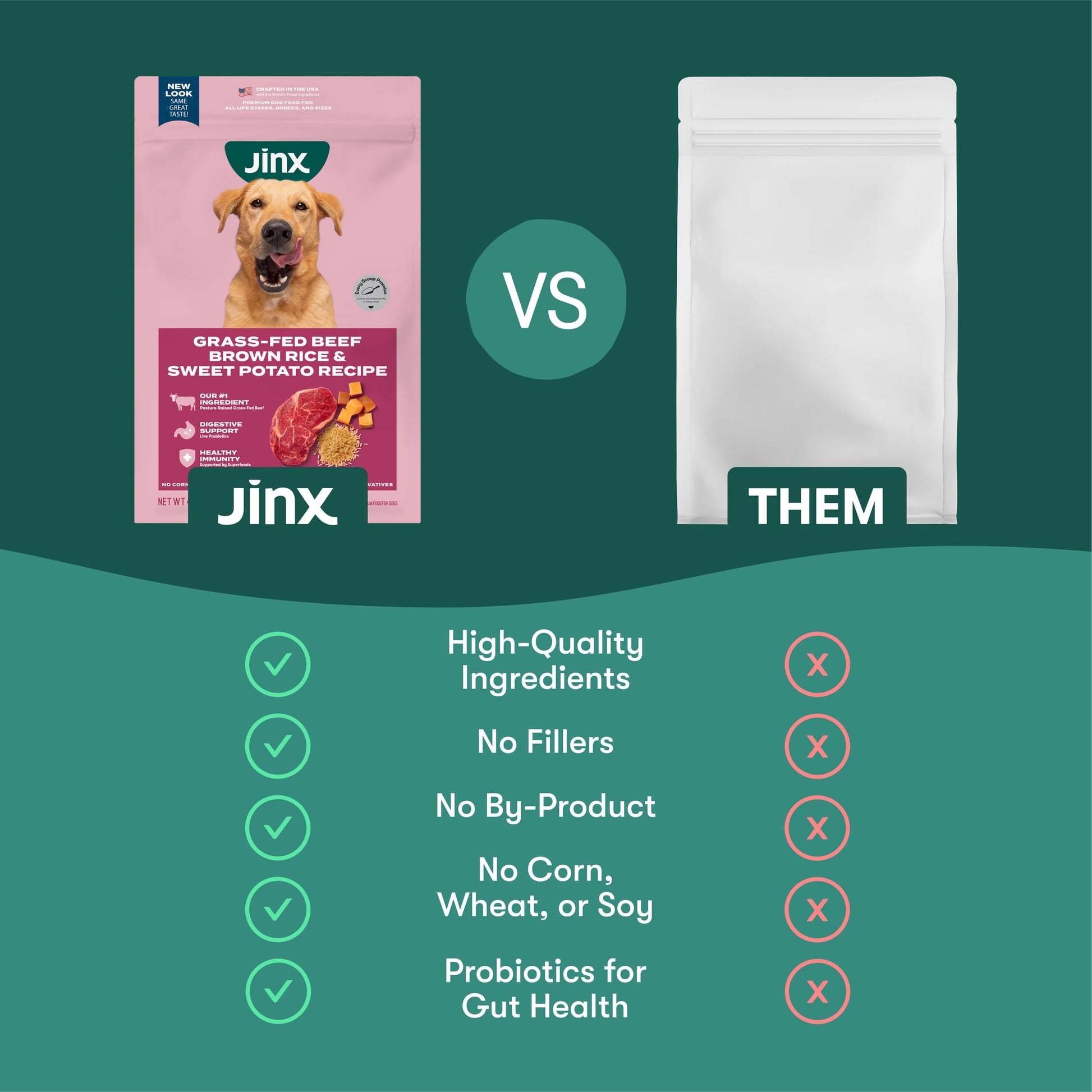 Jinx Beef Brown Rice Sweet Potato 4lb Dry Dog Food Bag