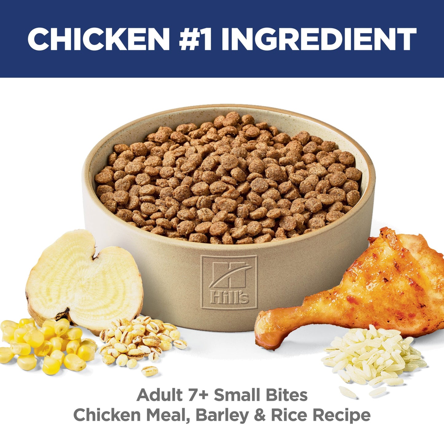 Hill's Science Diet Small Bites Chicken, Barley & Rice Dry Dog Food for 7+ Senior Dogs, 5lb Bag