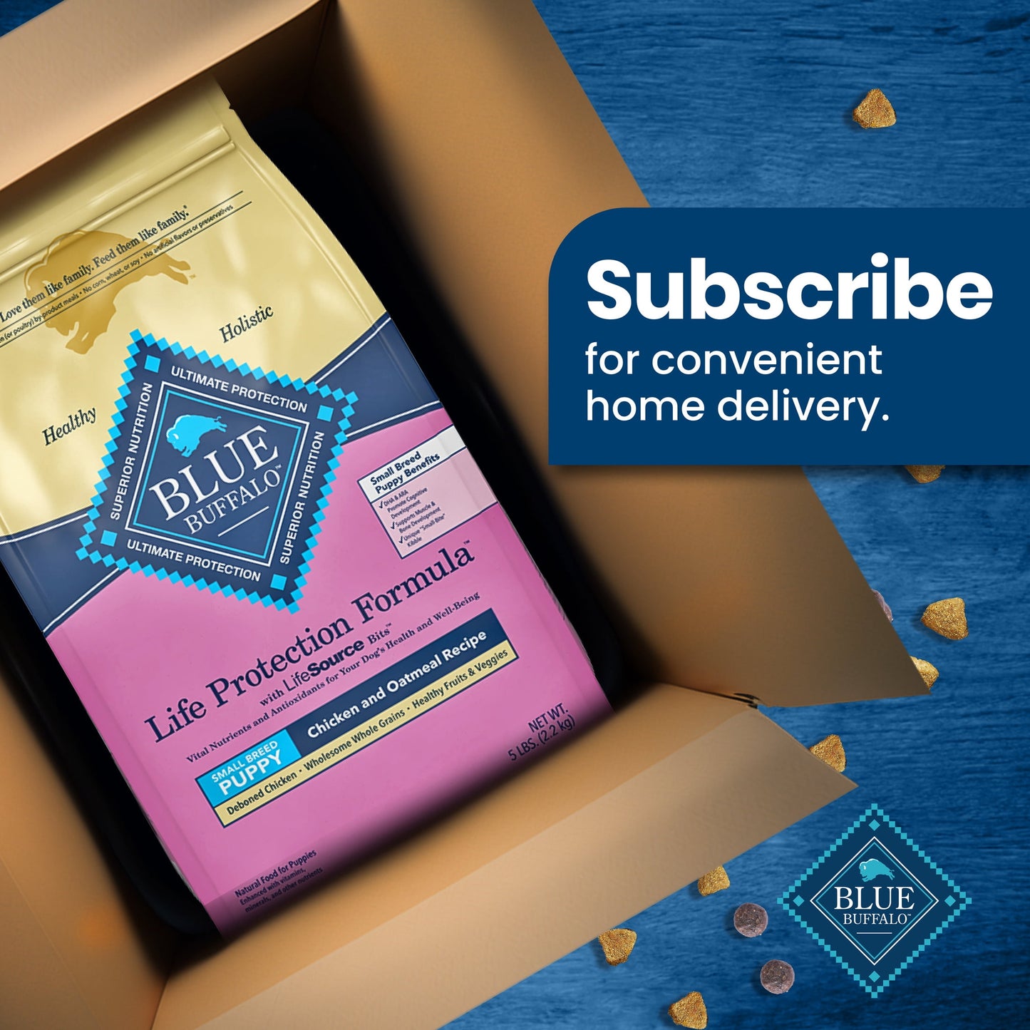 Blue Buffalo Life Protection Formula Small Breed Dry Puppy Food, Chicken & Oatmeal, 5 lbs.